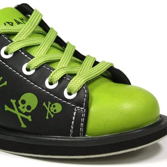 New Pyramid Youth Skull Green/Black Glow Bowling Shoes Size 11 - Picture 3 of 3